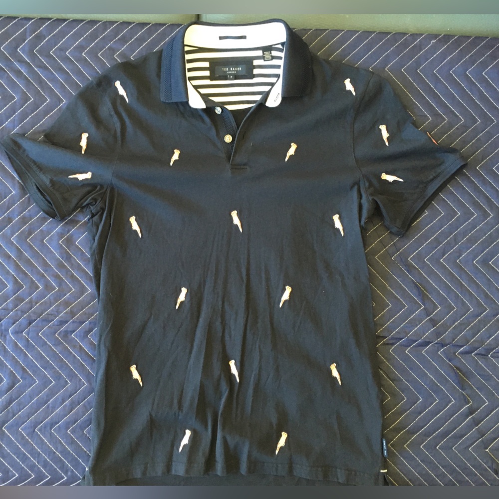 Ted Baker London men’s embroidered parrot polo shirt